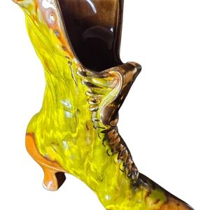 Yellow Heeled Boot Décor Accent - Ceramic Women's Boot